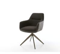 Chaise-pivotante Pejo-Flex tissu mixte noir pied croisé large aspect titane pivotement sur 360° fonction bascule ressorts ensachés