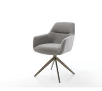 Chaise-pivotante Pejo-Flex tissu structuré doux gris pied croisé large aspect titane pivotement sur 360° fonction bascule resorts ensachés