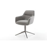 Chaise-pivotante Pejo-Flex tissu structuré doux gris pied de chaise 4 branches grafiete pivotement sur 360° fonction bascule resorts ensachés