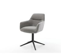 Chaise-pivotante Pejo-Flex tissu structuré doux gris pied de chaise 4 branches noir pivotement sur 360° fonction bascule resorts ensachés