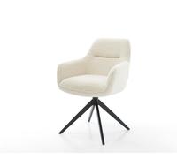 Chaise-pivotante Pejo-Flex tissu teddy beige pied croisé large noir pivotement sur 360° fonction bascule resorts ensachés