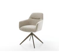 Chaise-pivotante Pejo-Flex tissu tissé doux beige pied croisé large aspect titane pivotement sur 360° fonction bascule resorts ensachés