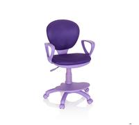 hjh OFFICE 671009 Chaise de Bureau pour Enfant Kid Colour Tissu Violet Fauteuil pivotant avec Repose-Pieds et Assise réglable en Hauteur, Ergonomique