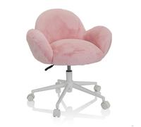 hjh OFFICE 719224 Chaise pivotante pour Enfants et Adolescents Kid Teddy avec Fourrure synthétique Duveteuse, Rose