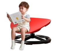 Chaise Pivotante pour Enfants Autistes, Chaise Pivotante Sensorielle pour Enfants avec Poignée De Sécurité Et Conception Antidérapante, Base Métallique Robuste pour Les Tout-Petits Atteints D'aut Red