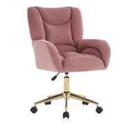 Chaise pivotante réglable - Chaise de bureau ergonomique avec coussin en mousse, base roulante à 360°, assemblage facile, cadre en métal élégant pour la maison et le salon