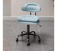 Chaise pivotante réglable moderne avec dossier de siège en cuir et repose-pieds parfait pour la technologie des ongles de studio et tabouret de roulement à profil bas pour le confort et le style,