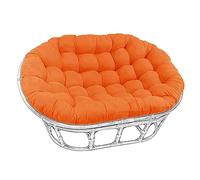 Chaise Pivotante Rembourrée en Rotin, Matelas Suspendu en Osier en Forme Dœuf, Coussin Imperméable en Fibre De Polyester, Coussin Multi-usages pour Lintérieur Et Lextérieur (Orange)