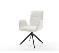 Chaise-pivotante Vinja-Flex bouclé doux beige pied croisé large noir pivotement sur 360° fonction bascule