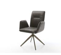Chaise-pivotante Vinja-Flex microvelours anthracite vintage pied croisé large aspect titane pivotement sur 360° fonction bascule