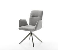 Chaise-pivotante Vinja-Flex tissu structuré doux gris pied croisé large grafiete pivotement sur 360° fonction bascule