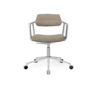 Chaise Pivotante Vipp 453 Swivel+ à Roulettes , Aluminium/ Sable Foncé