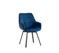 Chaise Pivotante - VIVALDI - LUNA - Bleu Marine - Velours - 1 Place
