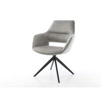 Chaise-pivotante Yago-Flex velours gris pied croisé large noir pivotement sur 360° fonction bascule ressorts ensachés
