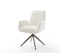Chaise-pivotante Zoa-Flex bou oux beige pied croisé large aspect titane pivotement sur 360° fonction bascule ressorts ensachés