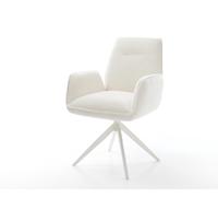 Chaise-pivotante Zoa-Flex bou oux beige pied croisé large blanc pivotement sur 360° fonction bascule ressorts ensachés