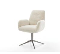 Chaise-pivotante Zoa-Flex peluche crème-blanc pied de chaise 4 branches grafiete pivotement sur 360° fonction bascule resorts ensachés