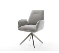Chaise-pivotante Zoa-Flex tissu structuré doux gris pied croisé large grafiete pivotement sur 360° fonction bascule ressorts ensachés