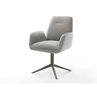 Chaise-pivotante Zoa-Flex tissu structuré doux gris pied de chaise 4 branches aspect titane pivotement sur 360° fonction bascule resorts ensachés