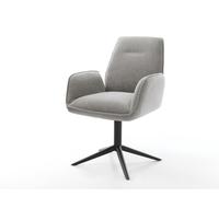 Chaise-pivotante Zoa-Flex tissu structuré doux gris pied de chaise 4 branches noir pivotement sur 360° fonction bascule resorts ensachés