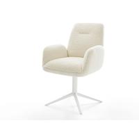 Chaise-pivotante Zoa-Flex tissu teddy beige pied de chaise 4 branches blanc pivotement sur 360° fonction bascule resorts ensachés