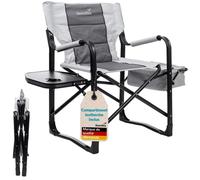 Chaise Pliable Camping - Skandika Tepsa - avec compartiment Isotherme et table - Supporte 150 kg - Gris