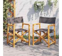 Vidaxl Chaises De Jardin Pliables Lot De 4 Gris Foncé Tissu