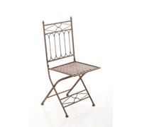 Chaise Pliable De Jardin Terrasse Balcon Design Rustique En Fer Forgé Marron Vieilli 10_0003594 Multicolore