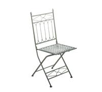 Chaise Pliable De Jardin Terrasse Balcon Design Rustique En Fer Forgé Vert Vieilli 10_0003863 Multicolore