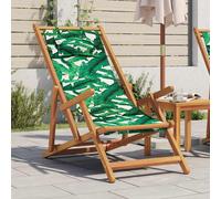Chaise Pliable de Plage Tissu et Cadre en Bois Bleu Camping Jardin vidaXL