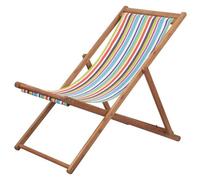 Chaise Pliable De Plage Tissu Et Cadre En Bois Multicolore Multicolore