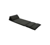 Chaise pliable de sol Noir Microfibre Noir G