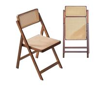 Chaise pliable en bois avec dossier - Supporte 150 kg, idéale pour une utilisation en intérieur et en extérieur, parfaite pour la salle à manger, le camping et accueillir des invités