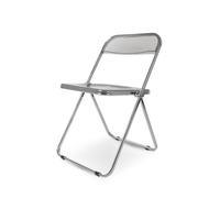 - Chaise pliable en plexiglass Couleur INOX et Gris fumé Smoke
