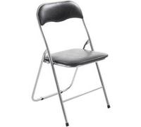 Chaise pliable Felix - Piètement Métal Argent - Siège Noir Noir G