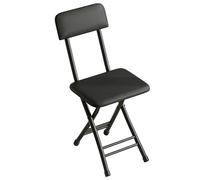 Chaise pliante à structure métallique Tabouret pliant avec Dossier et Coussin D'assise en Cuir Structure Oorteuse en Forme de X Capacité de Charge 150 kg Barres Transversales Renforcées à La Base