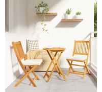 Chaises De Jardin Pliantes Vidaxl Avec Coussin Blanc 2pcs En Bois D'acacia Solide