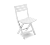 Chaise pliante Birki blanc entièrement en plastique, pliable