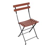 Fermob Chaise pliante Bistro cuir réglisse siège cuir