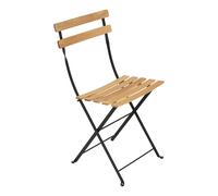 Fermob Chaise pliante Bistro Naturel réglisse siège hêtre/LxHxP 42x82x50cm