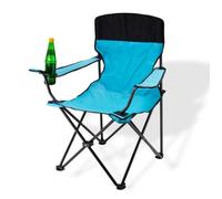 Chaise pliante bleue avec porte-boissons D94053