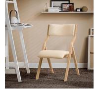 SoBuy Chaises Pliantes Tapissées Confortables, Chaise de Réunion en Bois avec Assise Rembourrée, Chaise Pliable Portable pour Cuisine, Bureau, Salon, Léger, Économie d'Espace, Blanc FST40-W