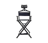 Chaise Pliante Camping Chaise pliante d'extérieur en aluminium, tabouret de maquillage for studio de photographie, siège de réalisateur, chaises de camping compactes et portables(Black with pillow)