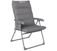 Outsunny Chaise Pliante Camping, Chaise de pêche avec siège rembourré, Dossier Haut réglable et Poches latérales, Fauteuil Pliant pour randonnée, pêche, Plage et Pique-Nique, Gris
