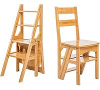 Chaise Pliante, Chaise échelle Pliante en Bois, présentoir de Tabouret for Adultes, Maison, Bureau, Cuisine, extérieur(A)