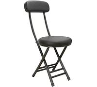 Chaise pliante compacte avec dossier - Tabouret d'intérieur peu encombrant pour le maquillage à la maison et les loisirs - Parfait pour les petits espaces - 30 x 32 x 76 cm
