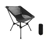 Chaise Pliante Confortable Légère, Chaise de Peche avec Sac de Transport pour la Plage en Plein air, Le Pique-Nique, la Randonnée, la Pêche, Le Pique-Nique sur la Pelouse(Black,Small)