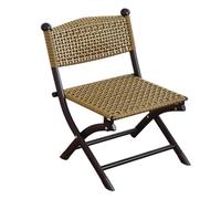 Chaise Pliante Confortable rétro Imitation rotin, Cadre en Osier et Acier au Carbone, légère et Portable, Lot de 2.(Black,38 * 33 * 70cm)