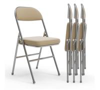 Chaise Pliante Confortable - VIVOLILV - Lot de 4 - Beige - 46x42x80 cm - Chaises avec Coussin épais