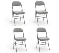 Chaise Pliante Confortable - VIVOLILV - Lot de 4 - Gris - 46x42x80 cm - Chaises avec Coussin épais